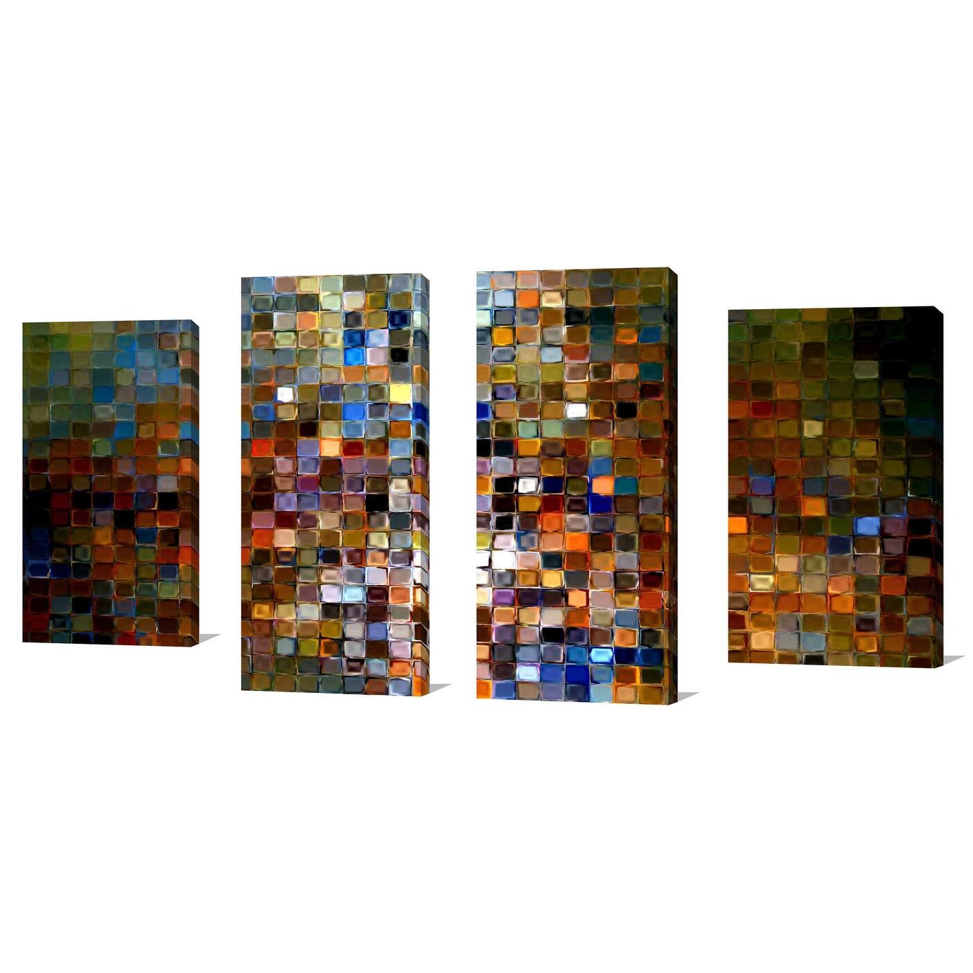 "Tile Art 1 2007 MAX" by Mark Lawrence Print on Canvas Set of 4 On